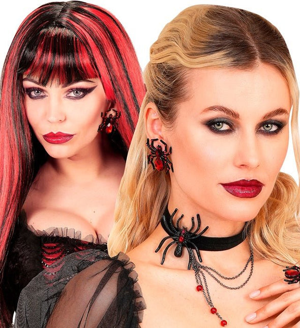 Halloween Oorbellen Rood Spin van Widmann koop je bij Partywinkel