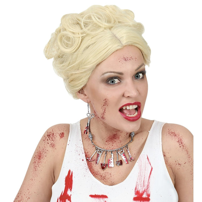 Halloween Oorbellen Schaar Met Bloed van Widmann koop je bij Partywinkel