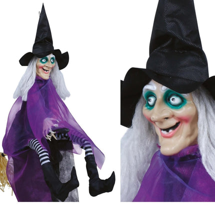 Halloween Pop Heks Met Licht En Geluid 90cm van Fiestas Guirca koop je bij Partywinkel
