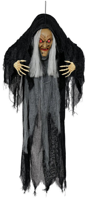 Halloween Pop Heks Met Licht, Geluid En Beweging 1,20m van Fiestas Guirca koop je bij Partywinkel