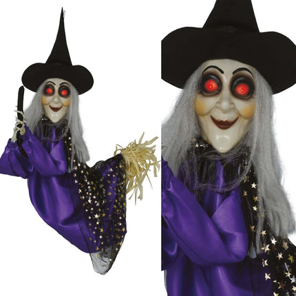 Halloween Pop Heks Met Licht, Geluid En Beweging 75cm van Fiestas Guirca koop je bij Partywinkel