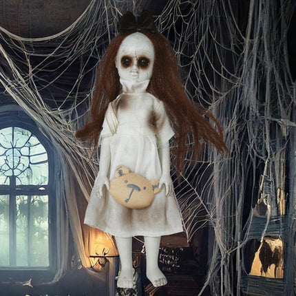 Halloween Pop Meisje Met Knuffel 30cm van Fiestas Guirca koop je bij Partywinkel