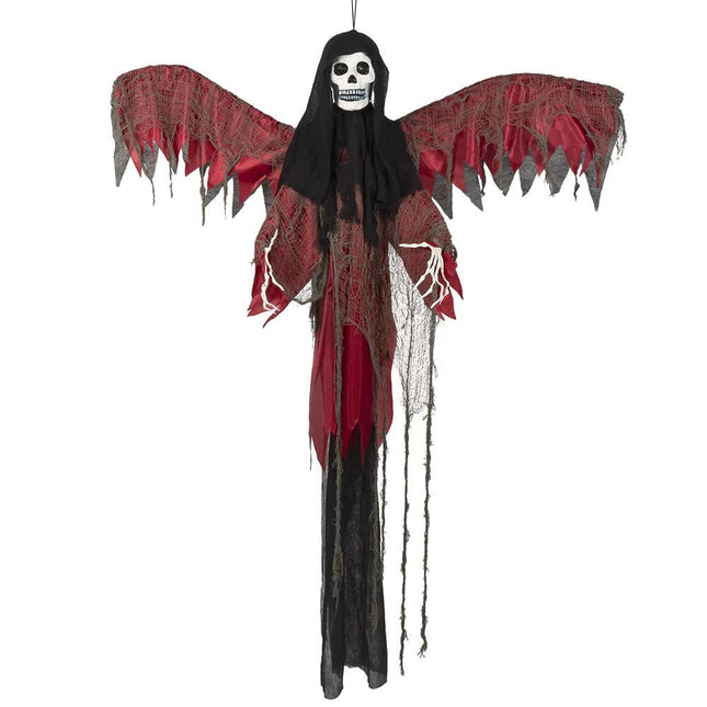 Halloween Pop Vliegend Skelet Rood 198cm van Boland koop je bij Partywinkel