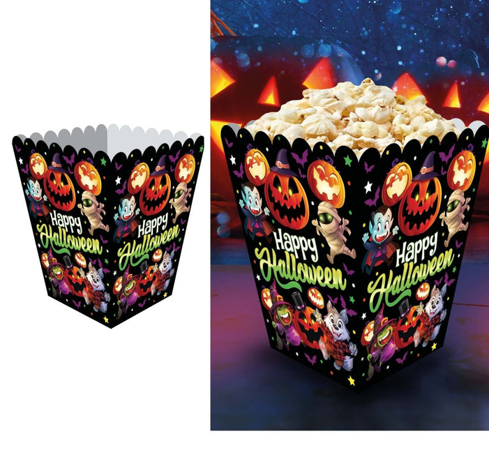 Halloween Popcorn Bakjes 6st - Partywinkel - 8434077269213