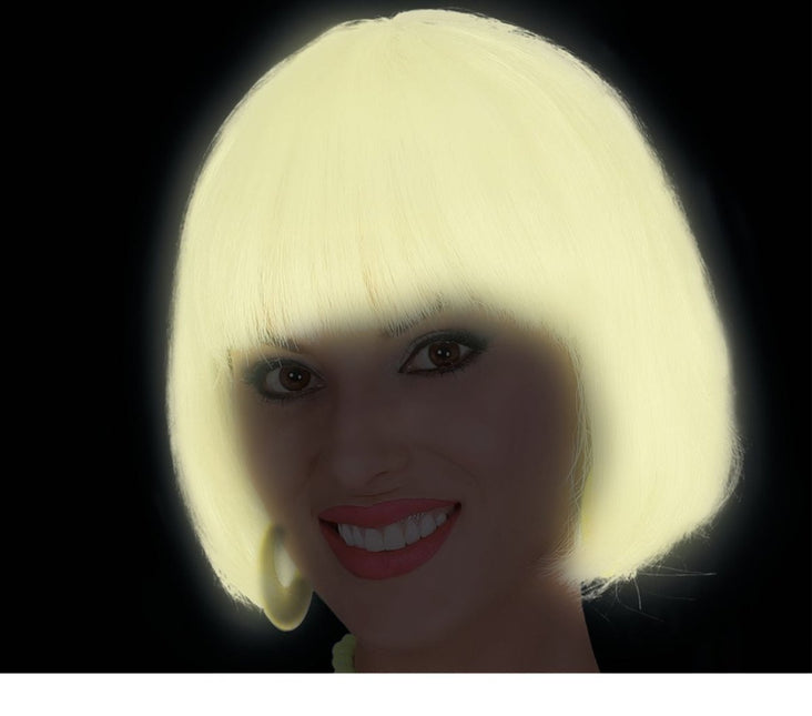 Halloween Pruik Bob Glow In The Dark van Fiestas Guirca koop je bij Partywinkel