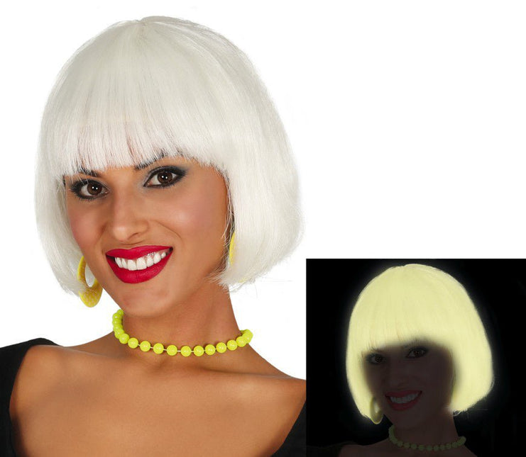 Halloween Pruik Bob Glow In The Dark van Fiestas Guirca koop je bij Partywinkel