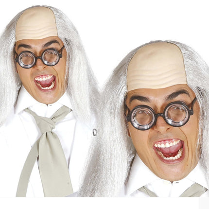 Halloween Pruik Half Kaal Grijs van Fiestas Guirca koop je bij Partywinkel