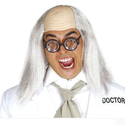 Halloween Pruik Half Kaal Grijs van Fiestas Guirca koop je bij Partywinkel