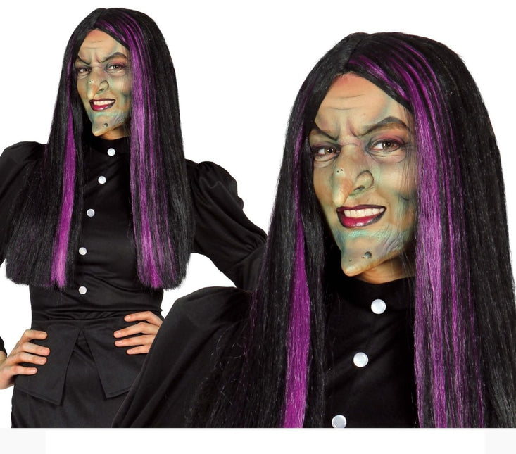 Halloween Pruik Heks Zwart van Fiestas Guirca koop je bij Partywinkel
