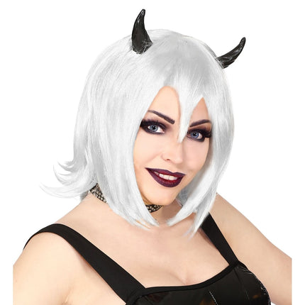 Halloween Pruik Wit Bob van Widmann koop je bij Partywinkel