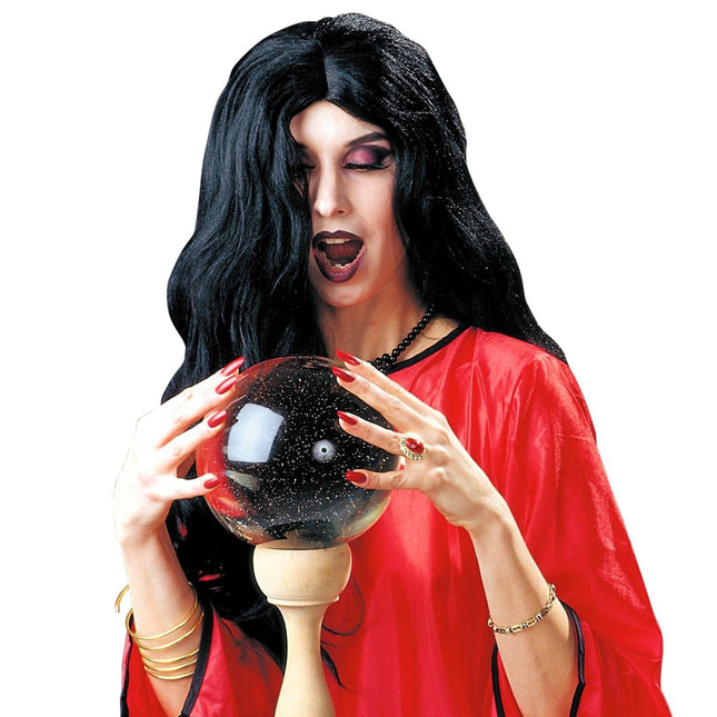 Halloween Pruik Zwart Heks van Widmann koop je bij Partywinkel