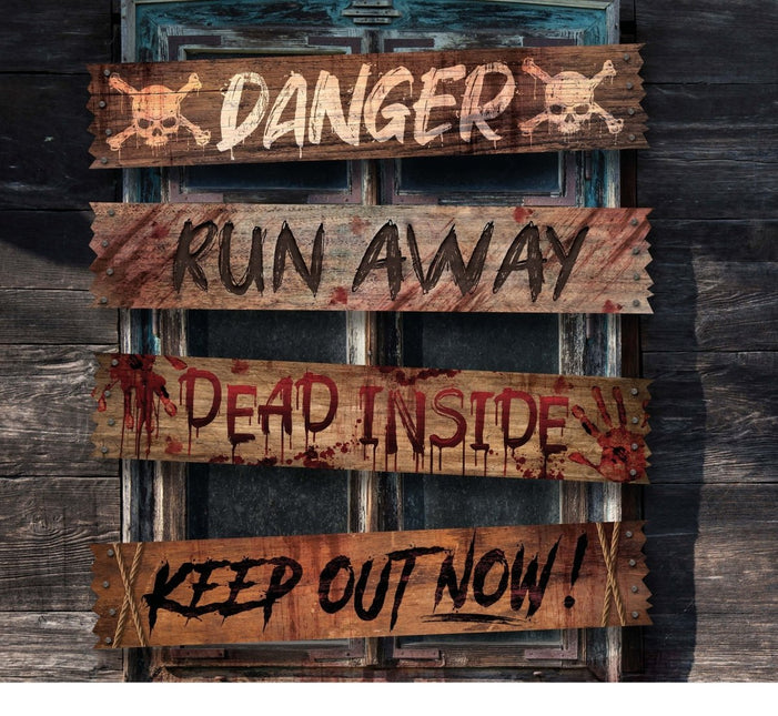 Halloween Raamsticker Danger 70cm - Partywinkel - 8434077266854