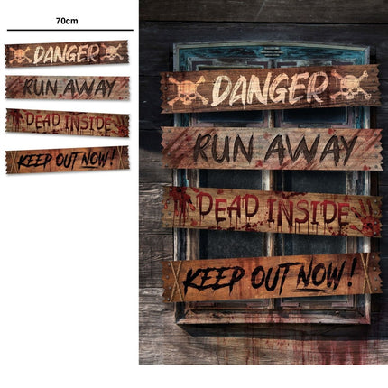 Halloween Raamsticker Danger 70cm - Partywinkel - 8434077266854