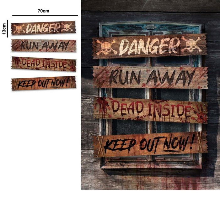 Halloween Raamsticker Danger 70cm - Partywinkel - 8434077266854