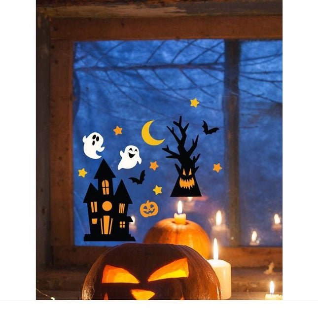 Halloween Raamsticker Zwart Oranje 25cm - Partywinkel - 8434077269077
