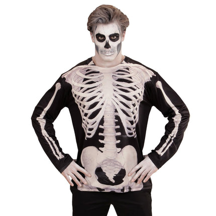 Halloween Shirt Heren Skelet van Widmann koop je bij Partywinkel