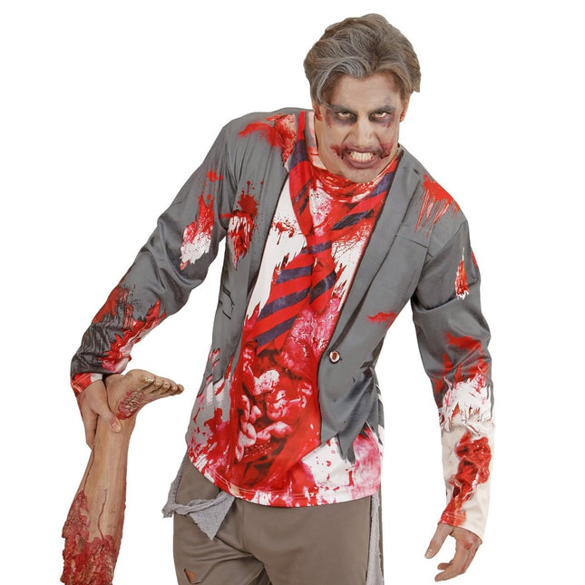 Halloween Shirt Heren Zombie van Widmann koop je bij Partywinkel