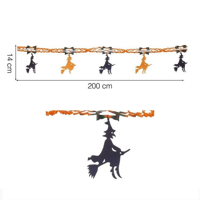Halloween Slinger Heks 2m - Partywinkel - 8434077088913