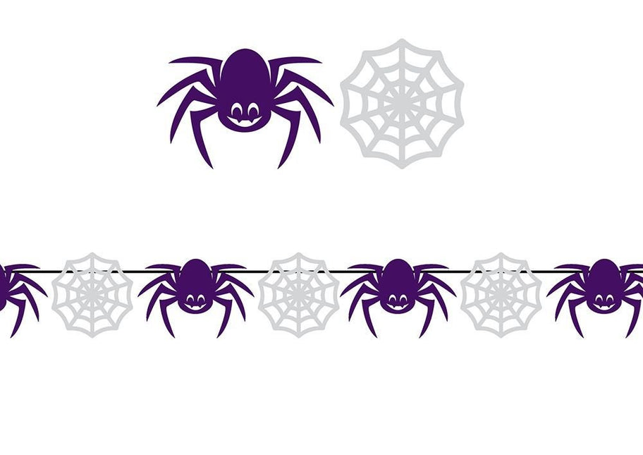 Halloween Slinger Spinnen En Spinnenweb 3m - Partywinkel - 8434077267967