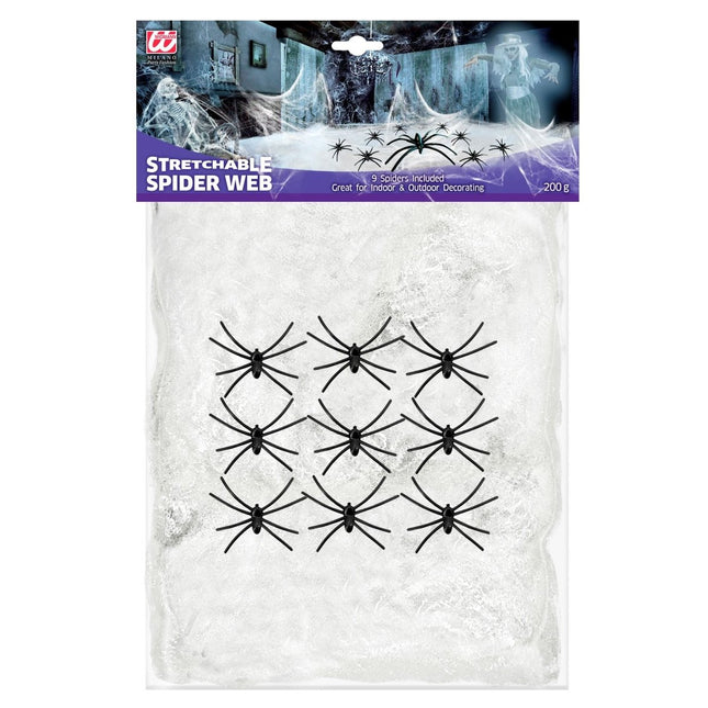 Halloween Spinnenweb Met Spinnen 10 delig van Widmann koop je bij Partywinkel