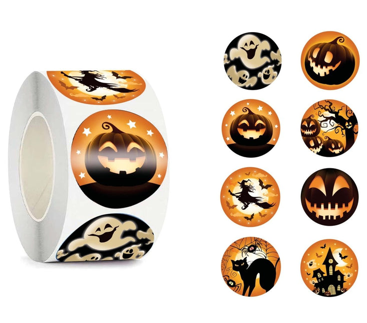 Halloween Stickers Zwart Oranje 200st - Partywinkel - 8434077268964