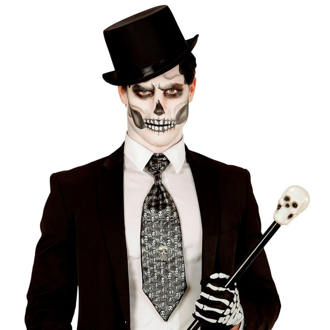 Halloween Stropdas Skelet Metallic van Widmann koop je bij Partywinkel