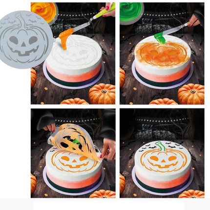 Halloween Taartsjabloon Pompoen 25cm - Partywinkel - 8434077269619