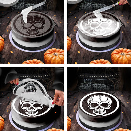 Halloween Taartsjabloon Schedel 25cm - Partywinkel - 8434077269695