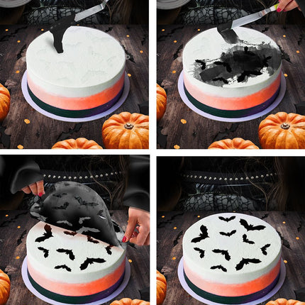 Halloween Taartsjabloon Vleermuizen 25cm - Partywinkel - 8434077269701