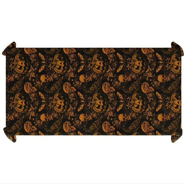Halloween Tafelkleed Zwart Oranje Pompoen 2,74m - Partywinkel - 8434077269282