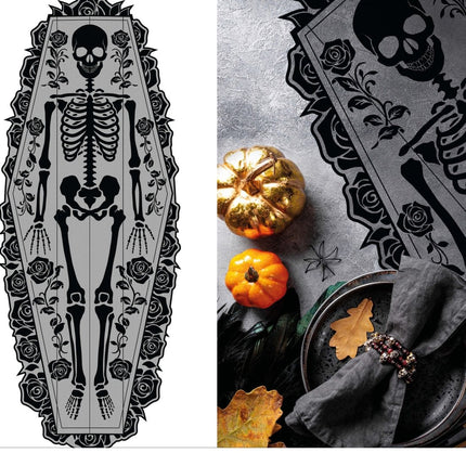 Halloween Tafelloper Skelet 1,83m - Partywinkel - 8434077268551