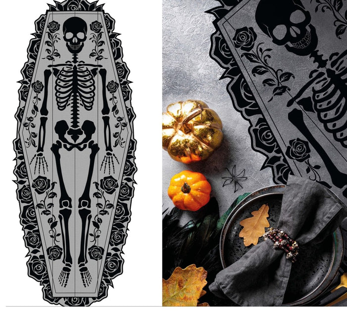 Halloween Tafelloper Skelet 1,83m - Partywinkel - 8434077268551