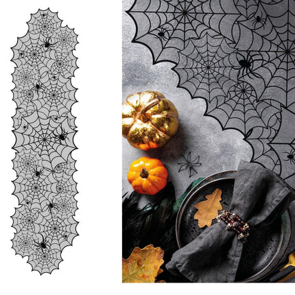 Halloween Tafelloper Spinnenweb 1,83m - Partywinkel - 8434077268544