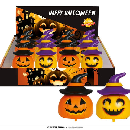 Halloween Uitdeelcadeautjes Pompoen Met Wiel 6cm 12st - Partywinkel - 8434077269480