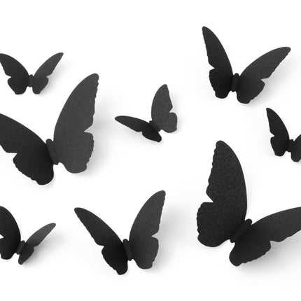 Halloween Wanddecoratie Zwart Vlinders 30st - Partywinkel - 5904555043428