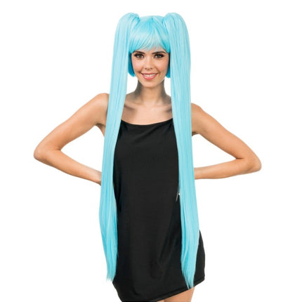 Parrucca Hana azzurro chiaro 99 cm