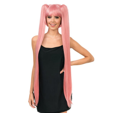 Parrucca Hana rosa 99 cm