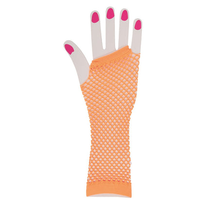 Handschoen Visnet Neon Oranje van Fiestas Guirca koop je bij Partywinkel