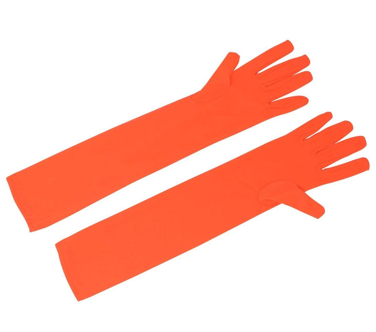 Handschoenen Neon Oranje 45cm van Fiestas Guirca koop je bij Partywinkel