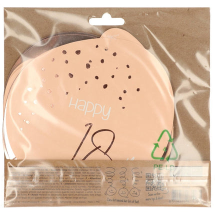 Hangdecoratie 18 Jaar Rose Goud 75cm 5st van Folat koop je bij Partywinkel