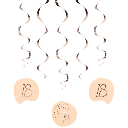 Hangdecoratie 18 Jaar Rose Goud 75cm 5st van Folat koop je bij Partywinkel