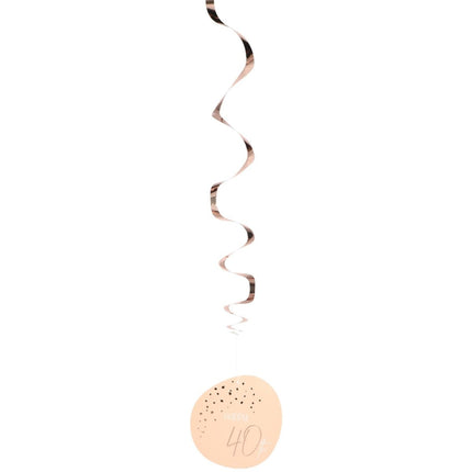 Hangdecoratie 40 Jaar Rose Goud 75cm 5st van Folat koop je bij Partywinkel