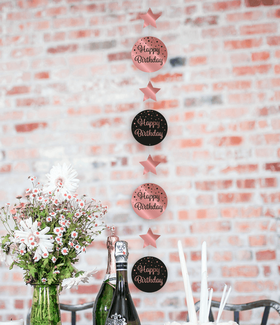 Hangdecoratie 60 Jaar Roze Zwart 20,5cm van Paper Dreams koop je bij Partywinkel