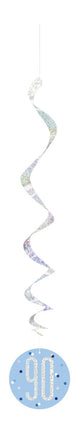 Hangdecoratie 90 Jaar Blauw 81cm 6st van Unique koop je bij Partywinkel