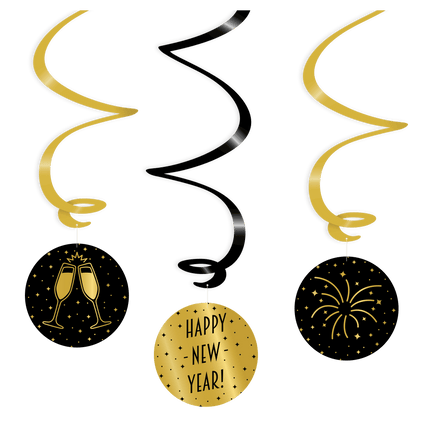 Hangdecoratie Happy New Year! 14cm 3st van Paper Dreams koop je bij Partywinkel