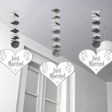 Hangdecoratie Just Married 75cm 3st - Partywinkel - 8714572210669