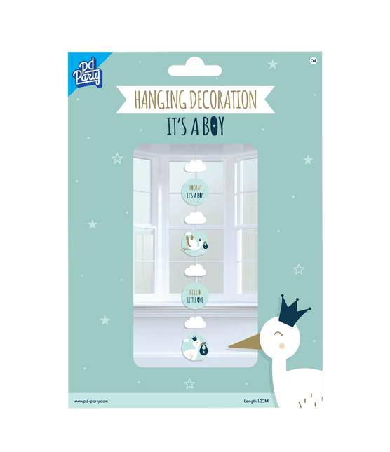 Hangdecoratie Newborn Baby Boy 120cm van Paper Dreams koop je bij Partywinkel