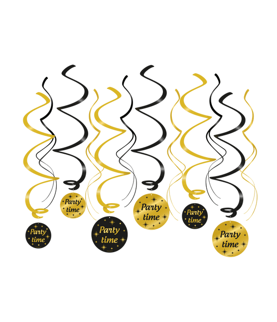 Hangdecoratie Party Time 14cm 12st van Paper Dreams koop je bij Partywinkel