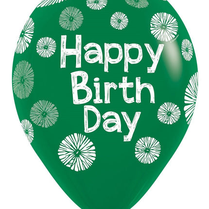 Happy Birthday Ballonnen Groen 30cm 25st van Sempertex koop je bij Partywinkel