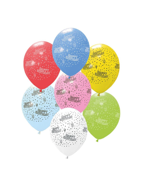 Happy Birthday Ballonnen Leeg 28cm 6st van Procos koop je bij Partywinkel